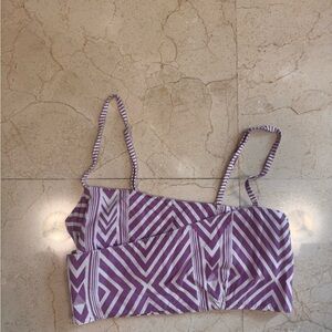 Purple Geometric Crop Top